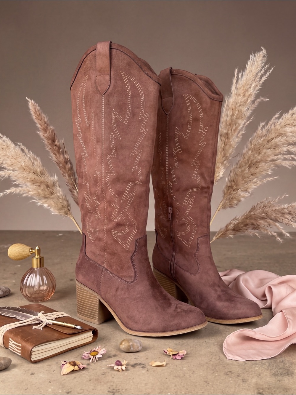 Dirty Laundry Upwind Western Boots - Chocolate Faux Suede Size 10